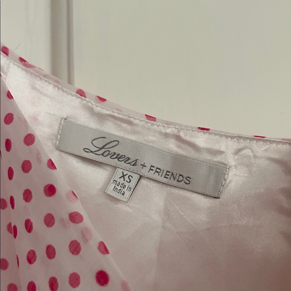 Lovers + Friends Asymmetrical Pink Polka Dot Skirt - Picture 2 of 2